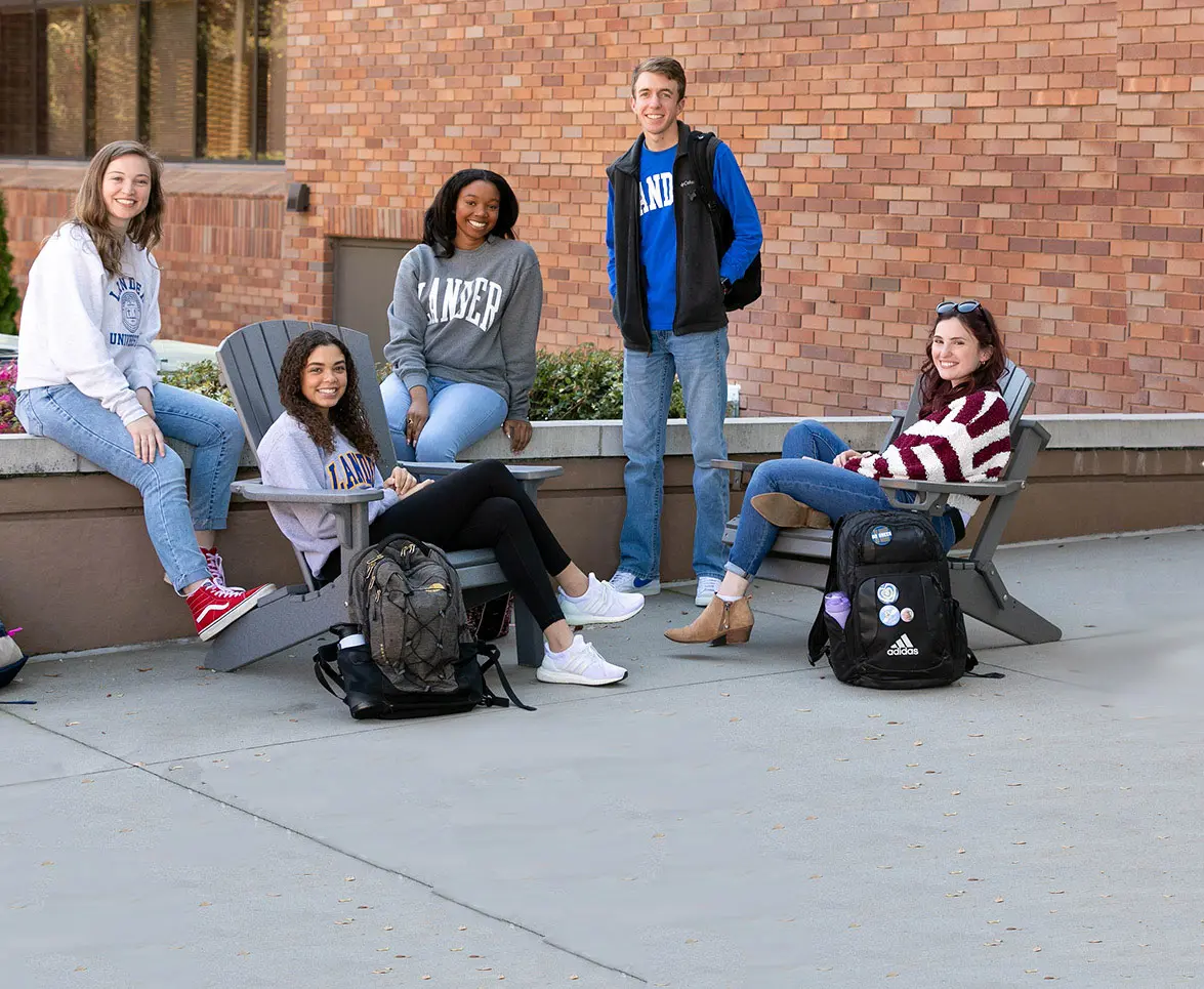 Students at tower