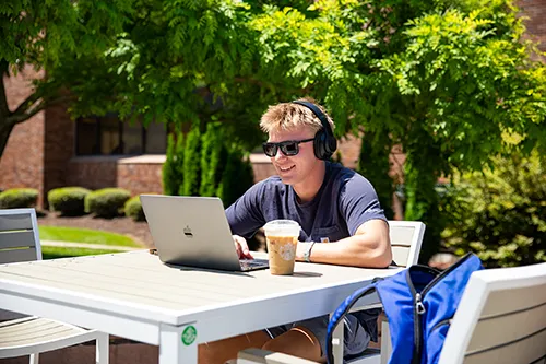 Student taking online courses