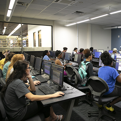 students in IT lab