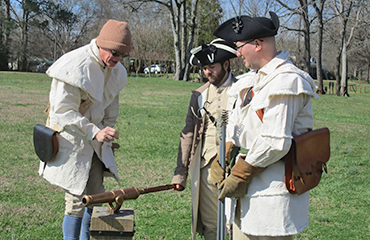 students in historical re-enactment