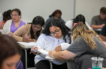 students in math classroom