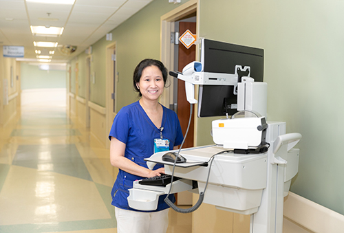 CNL student with monitor