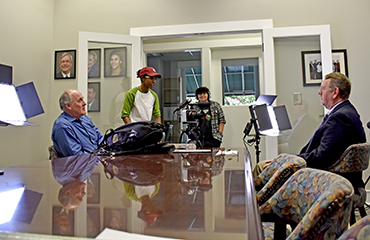 media students working