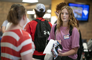student at career fair