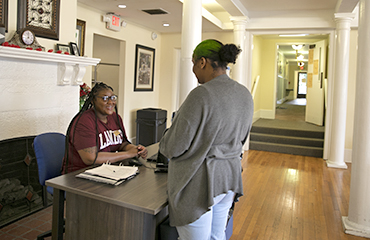 student worker in residence hall