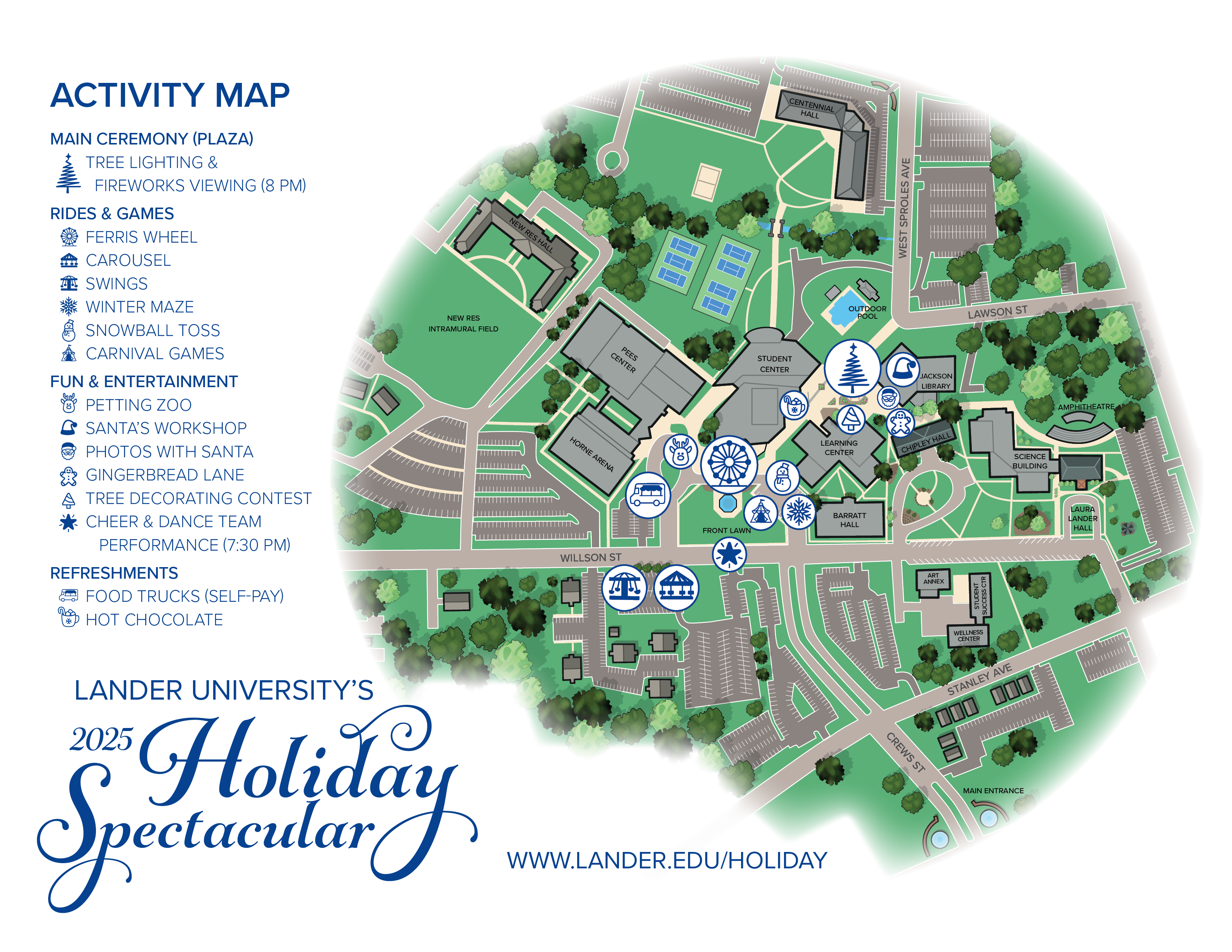 Tree Lighting activities map