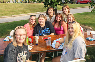 students at orientation