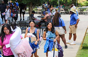 students at orientation