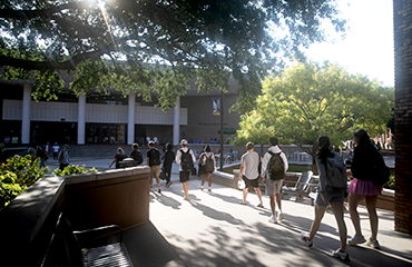 students on plaza