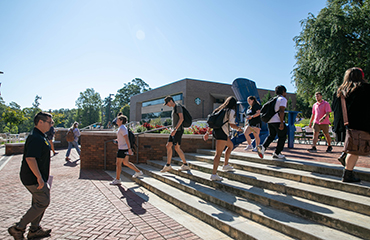 students walking to class