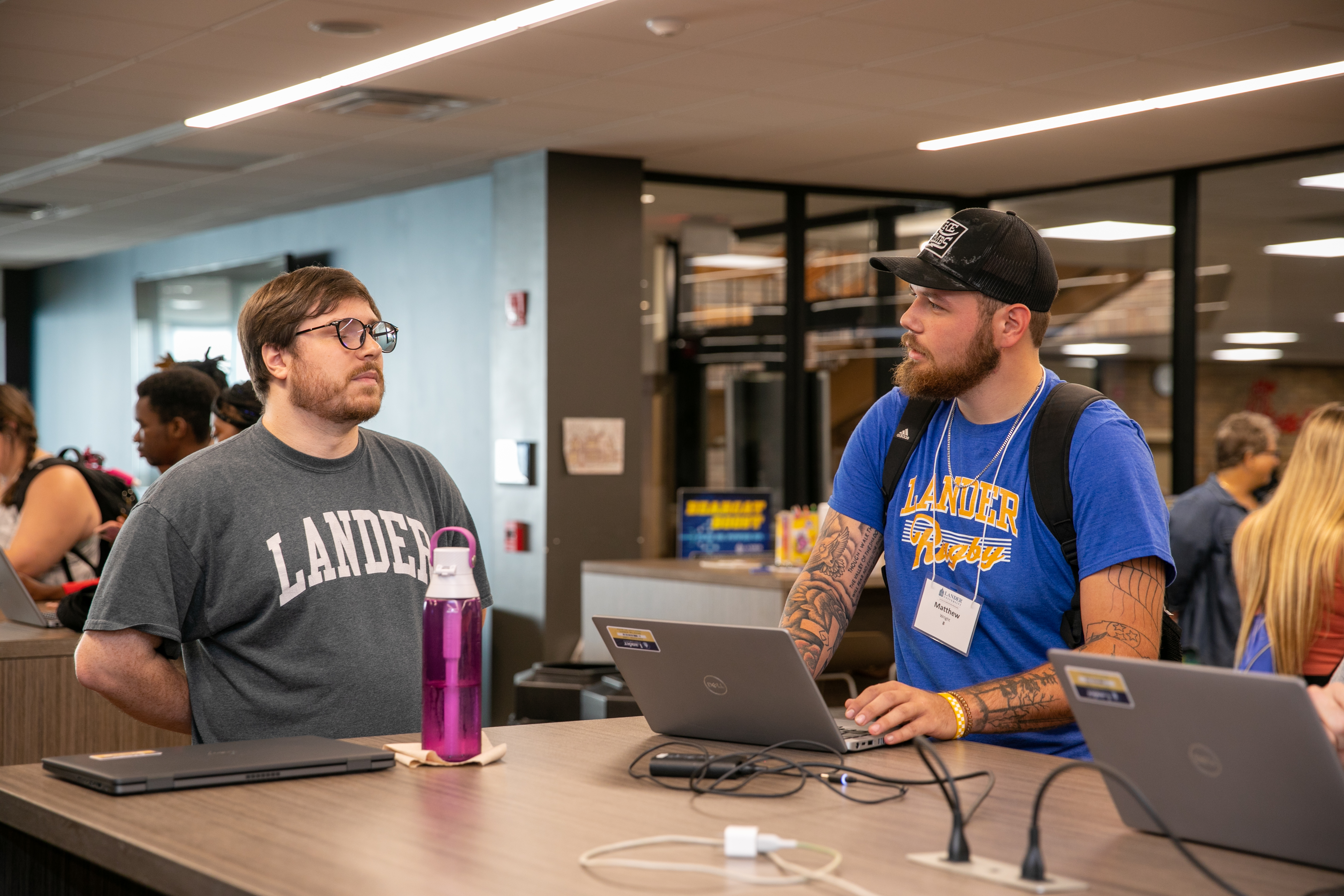 student in lecture hall