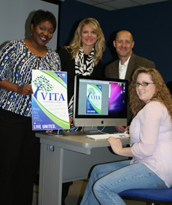 graphic design students with VITA project