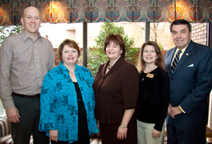 Thayer award winner with university officials