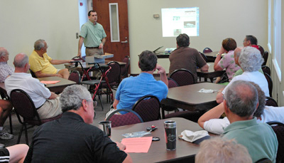 Mark Pilgrim speaks to group
