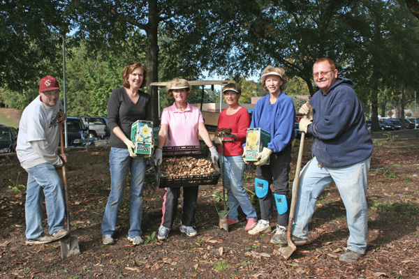 Garden Club planting flowers
