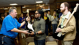 Christmas donation of guitars