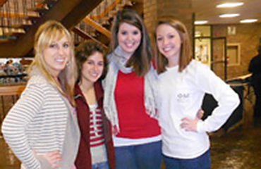 panhellenic students with collections