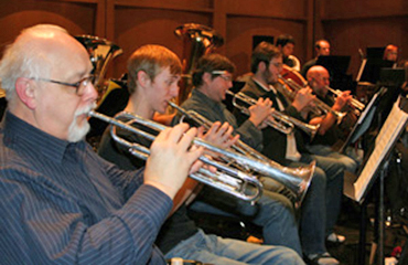 wind ensemble trumpet players