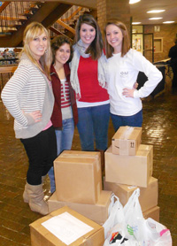Panhellenic students with collections