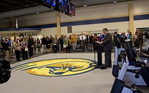 Dr. Ball at fitness center opening