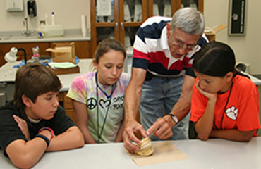 Jeff Burkes with students