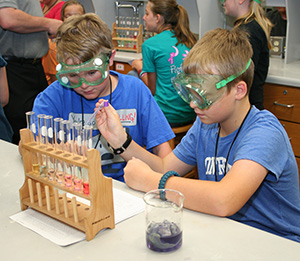 students in Fuji science camp
