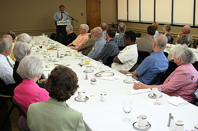 Daniel Ball speaking at luncheon