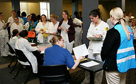 volunteers at annual disaster drill