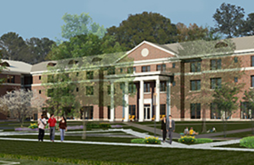 architect rendering of new residence hall
