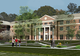 architect rendering of new residence hall
