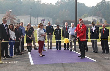dedication of Lander’s Purple Heart parking space
