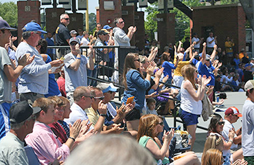 fans applauding at baseball game