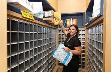 Michelle Weeks in post office