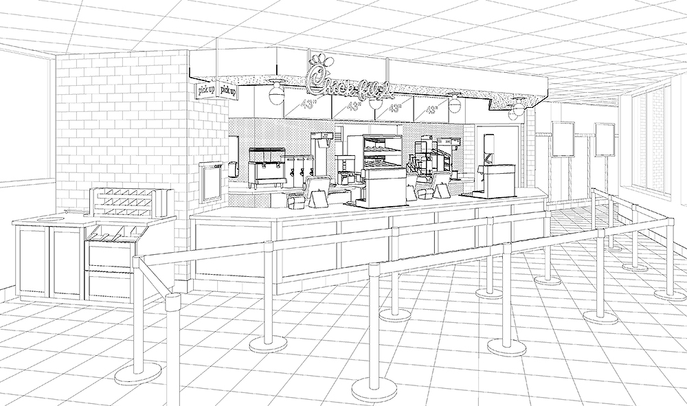 artist's rendition of new Chick-fil-a