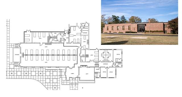 old legion hall with improvement drawings