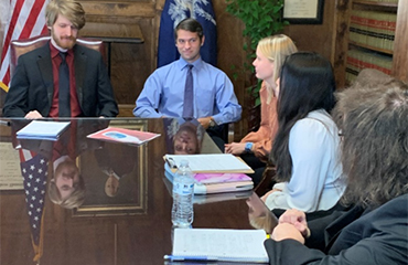 students participate in mock mediation