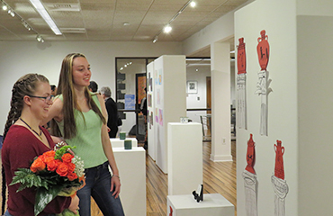 Brianna Shumate discusses her students’ artwork 