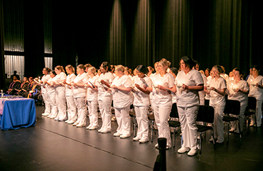 nursing graduates at ceremony