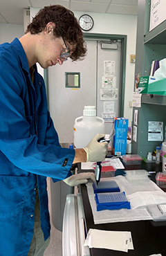 Keegan Finnerty in the lab
