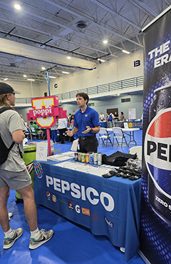 student at career fair