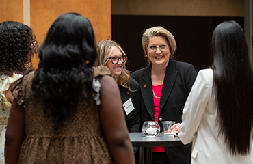 Lisa McWherter with students