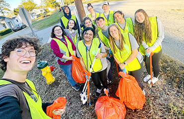 ESSO club picking up trash