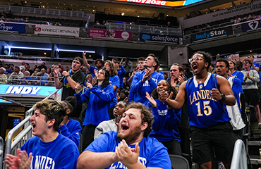 Lander students cheering at game