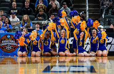 Lander cheerleaders at game